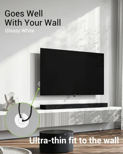 Vista 4 de Kit de gestión de cables en pared para TV montado en la pared, paso de cable de pared delgado y redondo con accesorio de broca de sierra de agujero