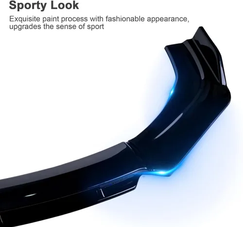 Vista 2 de Alerón divisor de labio de parachoques negro brillante compatible con Chevy Camaro LS LT1 SS Coupe Convertible 1997-2002 2010-2021 Kit de carrocería