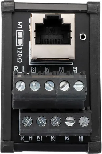 Vista 4 de Placa de distribución de conector Ethernet de montaje en riel DIN RJ45 8P8C, conector de bloque de terminales de conector vertical RJ45