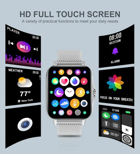 Vista 6 de Iaret Relojes inteligentes para mujer (respuesta/hacer llamadas), reloj inteligente para teléfonos Android iPhone, pantalla táctil HD de 1.7