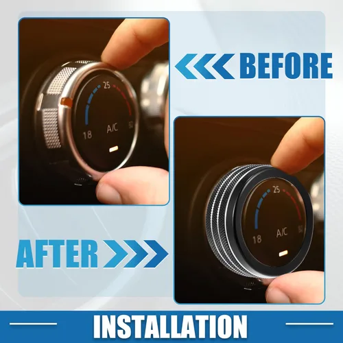 Vista 3 de 3 piezas Calcomanías para Perillas de Aire Acondicionado de Automóvil Cubierta de Perilla de Interruptor de Radio AC para Dodge Durango 2017-2020