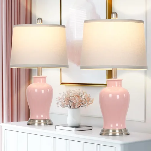 Vista 10 de Lámpara de mesa marrón oscuro de 30 pulgadas, lámpara de noche individual con control táctil de 3 vías con puertos USB A+C y salida de CA, lámparas