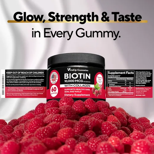 Vista 9 de VitaUp Gomitas Shilajit para energía e inmunidad + gomitas de biotina para el cabello, la piel y las uñas