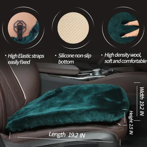 Vista 3 de LLB Fundas de asiento de coche de piel de oveja genuina para automóviles, camiones, SUV, almohadilla protectora de asiento cómoda para asiento