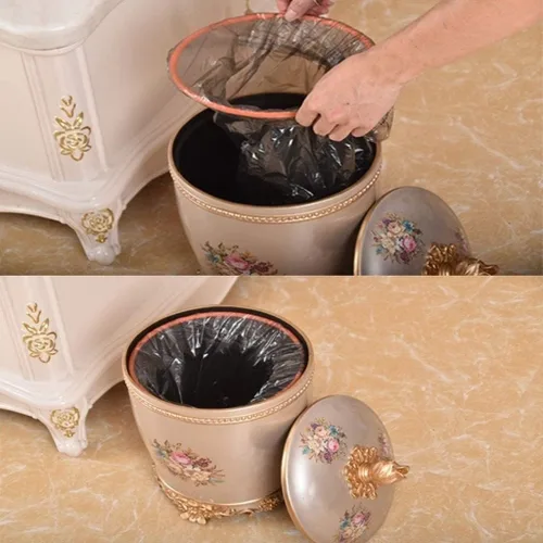 Vista 5 de Botes de basura de 3.1 galones de capacidad, multifunción con CoverLiving Room Baño, para el hogar, (color verde esmeralda) cesta