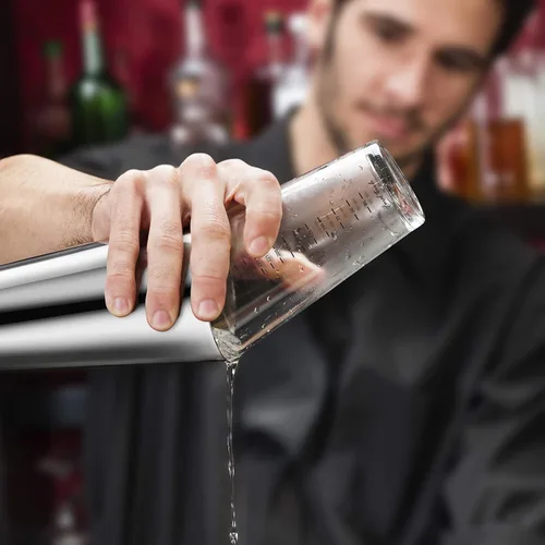 Vista 2 de Final Touch Juego de coctelera Boston de doble pared, vaso mezclador de acero inoxidable con sello de silicona, sin BPA, almacenamiento compacto