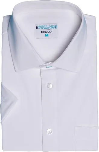 Vista 8 de &COLLAR Camisa de vestir de manga corta para hombre de alto rendimiento y ajuste atlético