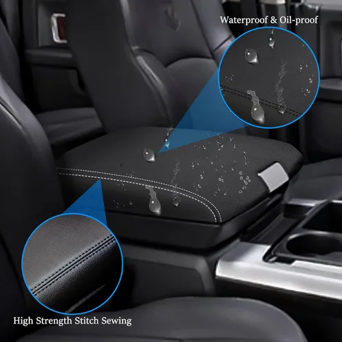 Vista 4 de para RAM 1500 2500 3500 4500 5500 2009-2018 Funda para Consola Central Antiarañazos Impermeable Almohadilla Protectora de Reposabrazos de Cuero