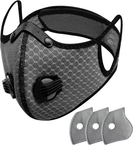 Vista 13 de FULIER Máscara facial antipolvo, antivaho para deportes al aire libre, reutilizable, protección facial