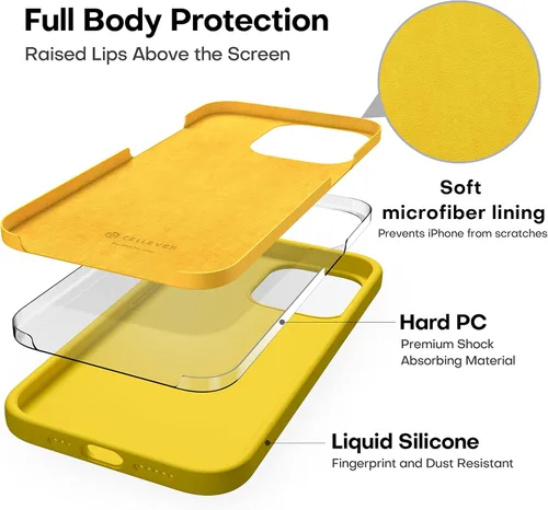 Vista 6 de CellEver Funda de silicona resistente para iPhone 13 Pro Max, dos protectores de pantalla de vidrio inastillables, protección militar contra caídas