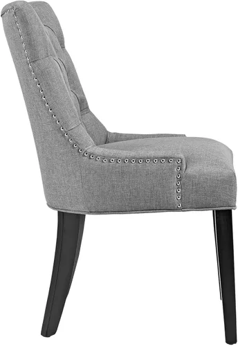 Vista 22 de Modway Regent - Silla de comedor de tela tapizada con botones en color blanco