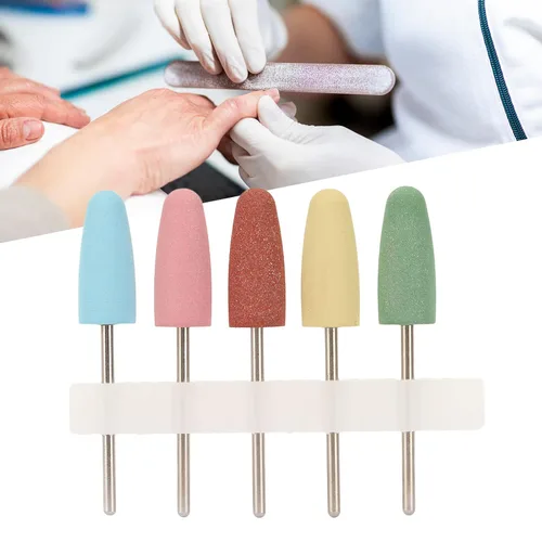 5 brocas de cutícula, broca de uñas de cutícula, puntas de lijadora de uñas de silicona, brocas de uñas para manicura, pedicura, molino de pulido,