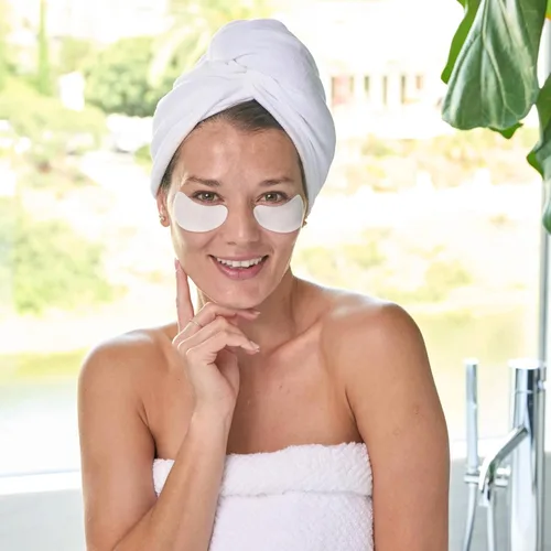 Vista 3 de Lancer Parches de hidrogel para el cuidado de la piel para debajo de los ojos con extractos botánicos energizantes, parches de gel para revitalizar