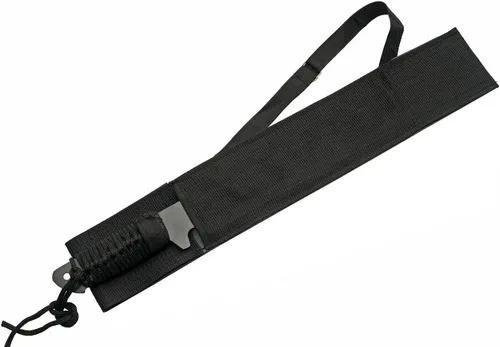 Vista 5 de Szco Supplies Machete de maleza acabado negro con mango envuelto en cordón de 20 pulgadas con funda de nailon