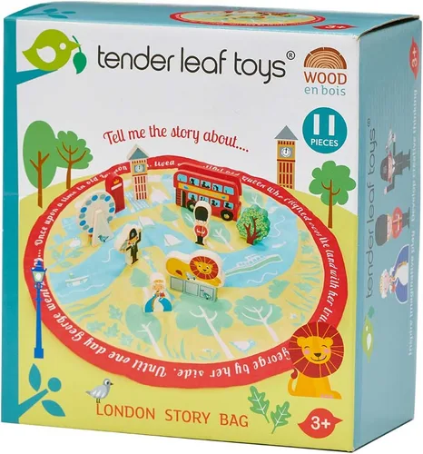 Vista 2 de Tender Leaf Toys - Bolsa de historia de aventuras, juguete de madera de cuentos altos con temática emocionada, tapete de juego impreso