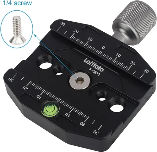 Vista 4 de Abrazadera de liberación rápida de 2.756 in compatible con placa de estilo Arca Swiss para trípode Ballhead asiento universal de cambio rápido