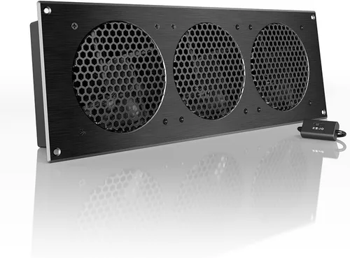 Vista 14 de AC Infinity AIRPLATE T3, sistema de ventilador de refrigeración silencioso de 6" con control de termostato, para gabinetes AV de cine en casa