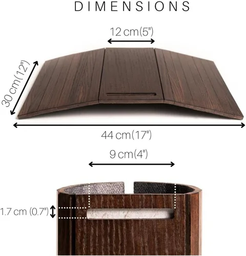 Vista 2 de Bandeja de brazo de sofá de madera, protectores para reposabrazos, mesa, sofá, mesa, posavasos y soporte para teléfono (color 10, gris nuevo)