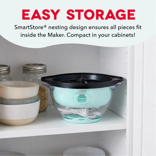 Vista 6 de Dash SmartStore Máquina de Hacer Palomitas con Agitación - Máquina Eléctrica de Palomitas con Aceite Caliente con Bandeja Calentadora