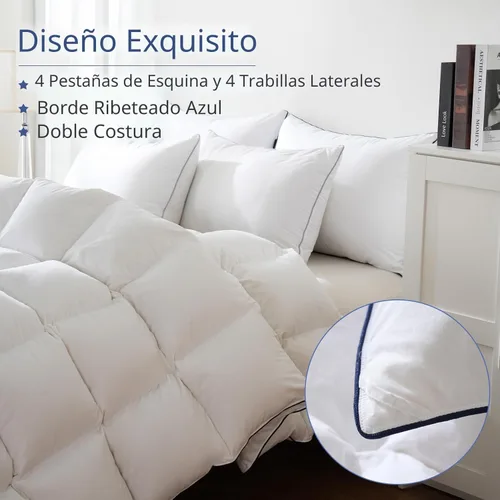 Vista 8 de DOWNCOOL Edredón de fibra de plumón tamaño King, 100% algodón, ultra suave, esponjoso, relleno de edredón King, edredón de lujo para todas