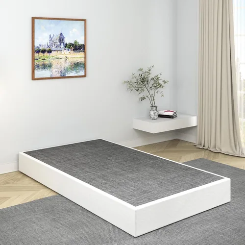 Vista 5 de Somier de 9 Pulgadas para Cama Individual, Base de Colchón de Metal Resistente con Funda de Tela, Fácil Montaje