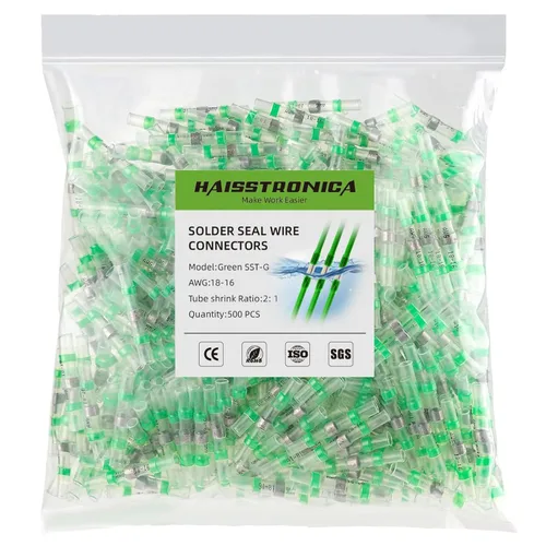 Vista 23 de Haisstronica 400PCS conectores de alambre de sello de soldadura blancos, conectores de alambre impermeables, aislan conectores termorretráctiles