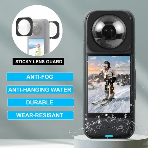 Vista 4 de Puluz Compatible con Insta360 One X2 Sticky Lens Guards PC Funda protectora para Insta 360 One X2 impermeable 360 Accesorios de cámara de acción