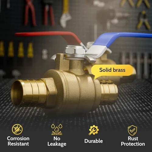 Vista 5 de VINTEX Paquete de 4 válvulas de bola Pex de 3/4 pulgadas x 3/4 pulgadas Pex de alta resistencia, válvula de cierre Pex de 3/4 pulgadas x 3/4