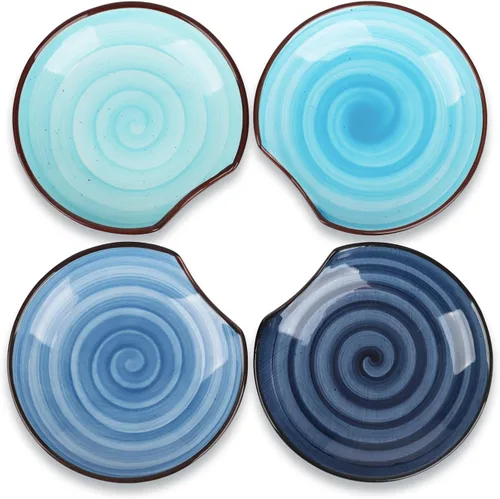 Vista 8 de KitchenTour - Soporte de cuchara de cerámica de 4.7 pulgadas para encimera de cocina, soporte para cuchara para estufa, soporte para utensilios