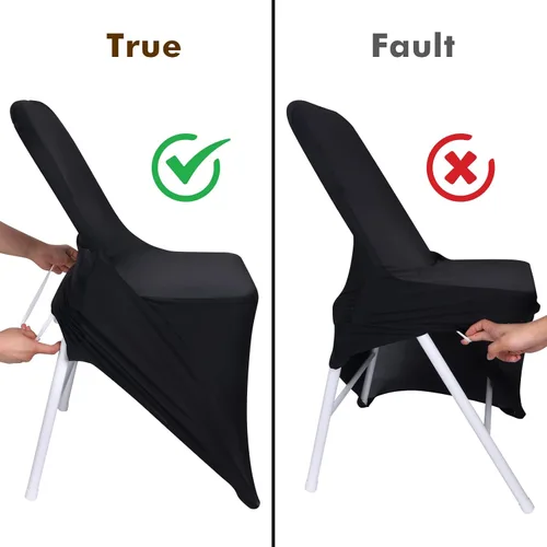 Vista 3 de Fixwal 12 fundas elásticas para sillas plegables de elastano, universales, ajustables, lavables, para comedor, fiesta, boda, banquete y decoración