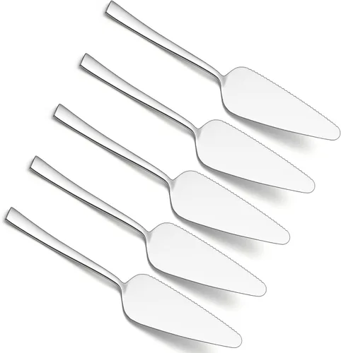 Vista 10 de E-far - Juego de 3 servidores de pastel negro mate, cortador de acero inoxidable de 8.9 pulgadas para pasteles y pizza de queso, borde dentado