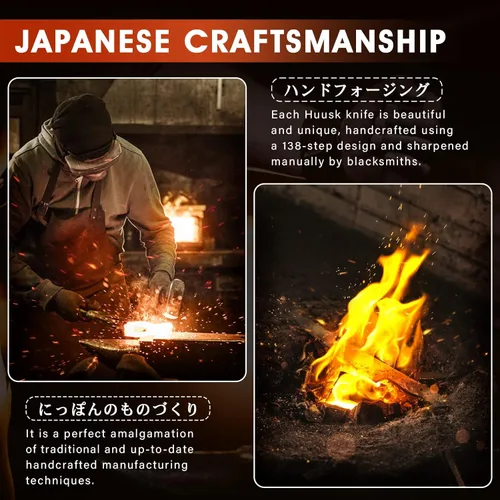 Vista 6 de Huusk Cuchillo Japón Kitchen Bundle con cuchillo de corte de pechuga de carnicero de carne japonesa