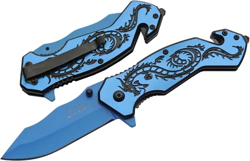 Vista 11 de SZCO Supplies 300586-PU Flying Dragon Assisted Open Rescue Utility Cuchillo Púrpura