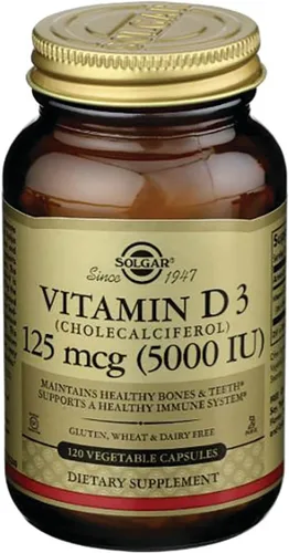 Vista 3 de Solgar - Vitamina D3 (colecalciferol) 125 MCG (5000 UI), 120 cápsulas vegetales - Ayuda a mantener huesos y dientes sanos - Apoyo al sistema