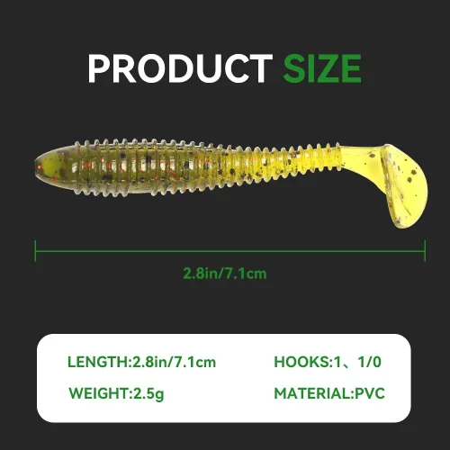 Vista 2 de FONMANG - Señuelo de pesca suave para pesca de lubina, cebo de pesca premium para agua salada y agua dulce, pesca de trucha, cebos de plástico