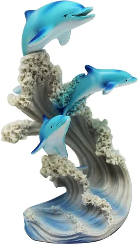 George S. Chen Imports SS-G-90085 - Figura decorativa con diseño de tres delfines de vida marina
