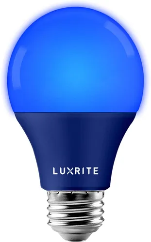 Vista 8 de Foco LED Luxrite A19 rojo, equivalente a 60 W, no regulable, lista UL, base estándar E26, para interiores y exteriores, porche, Navidad, decoración