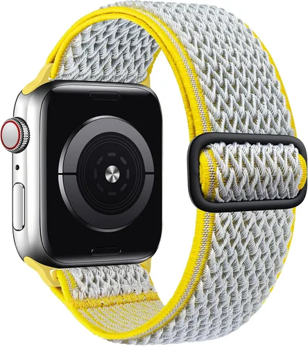 Vista 12 de Stretchy Braided Solo Loop Compatible for Apple Watch Band 38mm 40mm 41mm 42mm 44mm 45mm 46mm 49mm Adjustable Elastic Nylon for iWatch Series 11 10