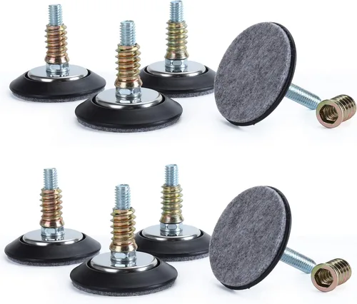 Vista 11 de Niveladores de muebles – Patas de nivelación ajustables para mesas, sillas, armarios – Base de 1.35 pulgadas de diámetro con 4 almohadillas