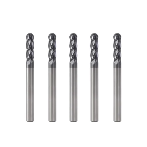 Vista 17 de Fresa de punta de bola ISB, diámetro de 1/16", diámetro de vástago de 1/8", brocas de carburo de grano micro de 4 canales para fresadora CNC