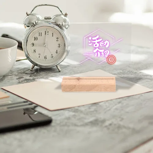 Vista 3 de Tablero de notas acrílico, lámpara de noche, tablero de mensajes, tablero de notas borrable, tablero de mensajes para el hogar, tablero de madera