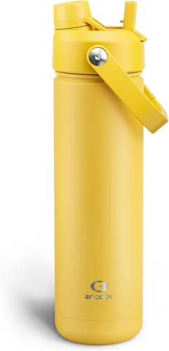 Vista 16 de Botella de agua aislada para niños con popote, botella de agua de acero inoxidable de 12 onzas con boquilla doble, a prueba de fugas, sin BPA, al