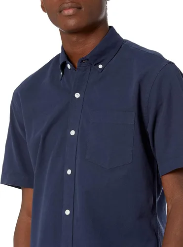 Vista 3 de Camisa Tienda Essentials oxford ajuste regular de manga corta con bolsillo para hombre