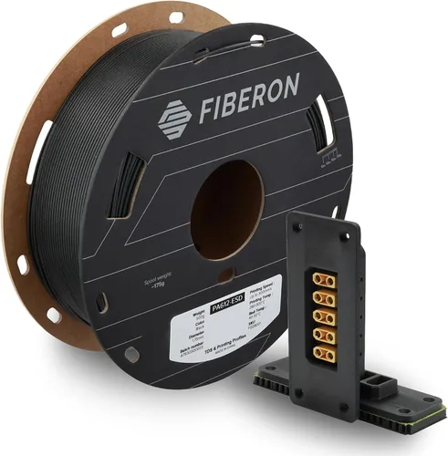Vista 10 de Polymaker Fiberon ASA-CF08 Filamento ASA de fibra de carbono de 0.07 in 4.370 - 0.07 in Fiberon Asa-cf08 Negro 1.1 lbs (Código hexagonal: #000000)