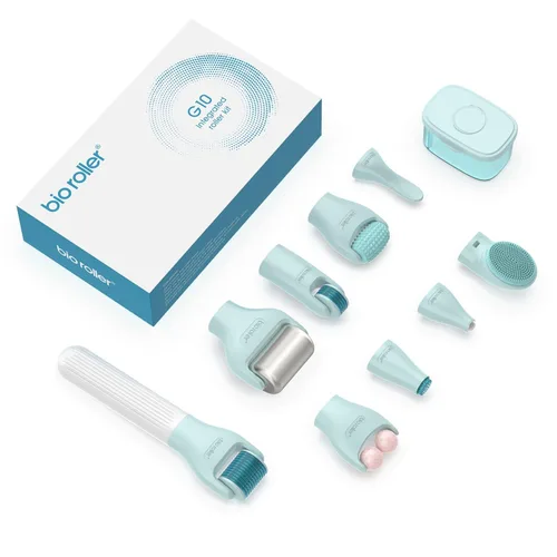 Kit de Rodillo Derma 10 en 1, Rodillo de Microagujas de 0.25mm, Rodillo Derma de Microagujas con, Rodillo de Belleza Facial, Herramientas de Cuidado