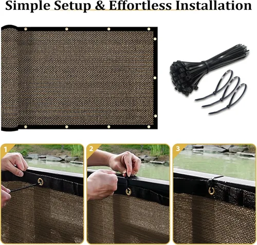 Vista 5 de Shade&Beyond - Pantalla de privacidad para valla de 4 x 25 pies, resistente, 170 GSM, cubierta de malla para pared, jardín, patio trasero, Marrón