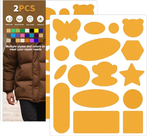 Vista 26 de Azobur Parches de reparación de chaquetas de plumón, impermeables, autoadhesivos, parches de tela de nailon para chaquetas hinchadas