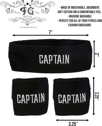 Vista 3 de Funny Guy Mugs Conjunto de banda unisex (paquete de 3: 1 diadema y 2 muñequeras)