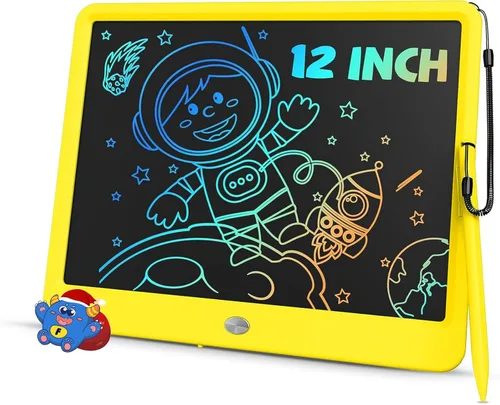 Vista 12 de TEKFUN - Tablet de escritura con pantalla LCD grande de 12 pulgadas, con lápiz anti-pérdida, tablero de garabatos borrable, sin desorden, juguetes