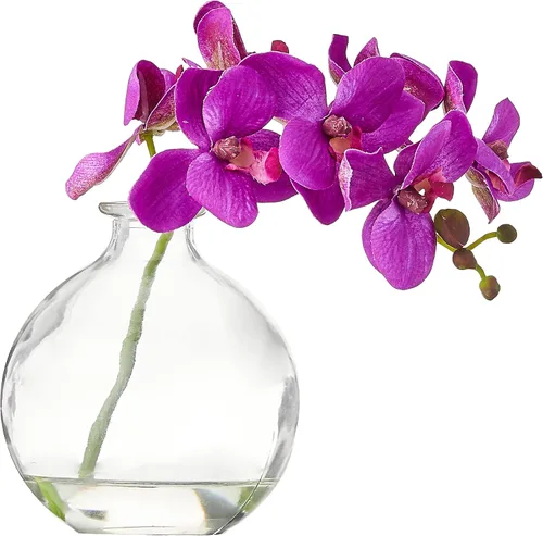 Vista 3 de Nearly Natural Arreglo artificial de orquídea Phalaenopsis de 7 pulgadas, juego de 3